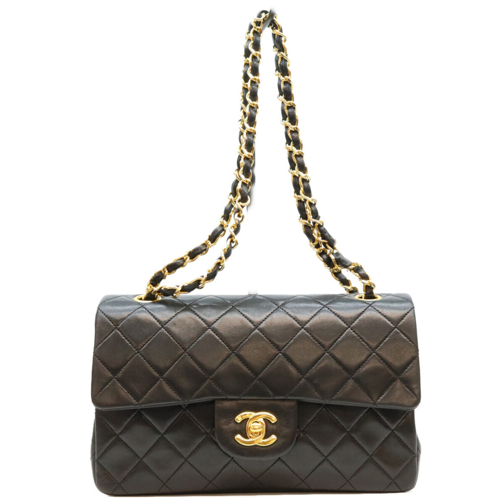 CHANEL A01113 Black Lambskin Matelassé 23 Shoulder Bag with Gold Hardware (Wo...